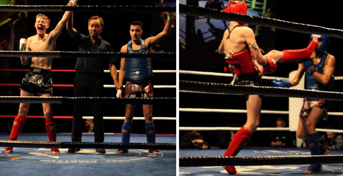 SM-mästaren Viggo Jorlin i en Thaiboxningsring.