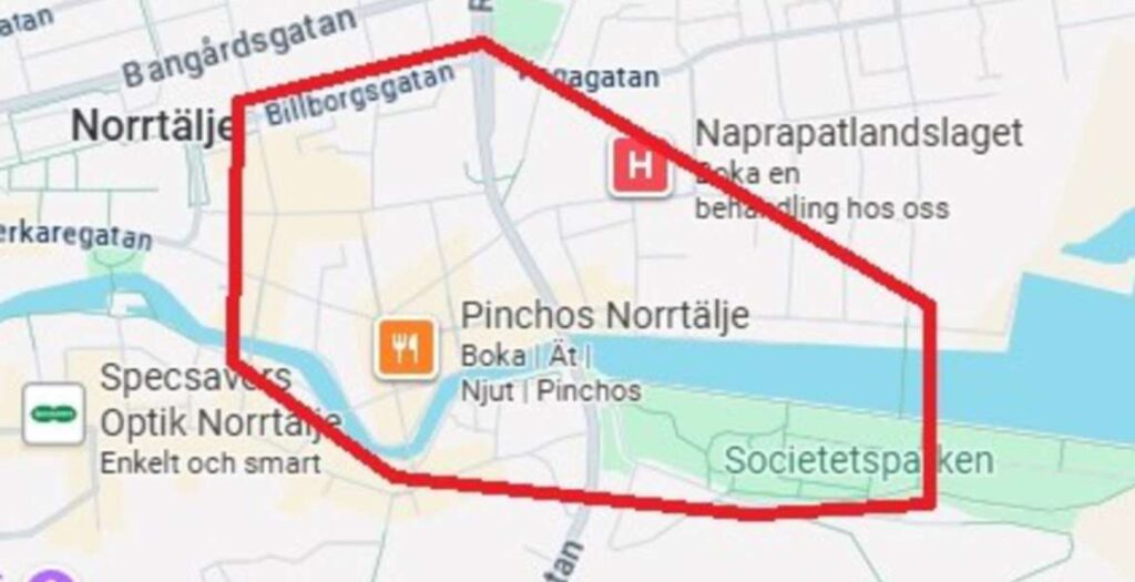Karta över Norrtäljes höstmarknad