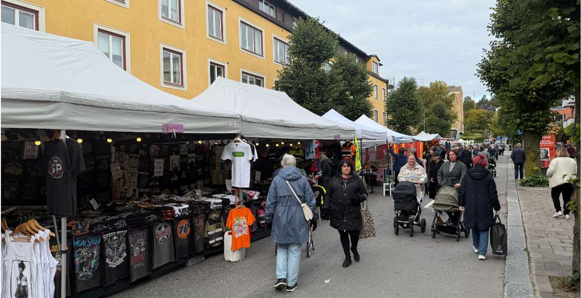 Norrtäljes höstmarknad i dagsljus