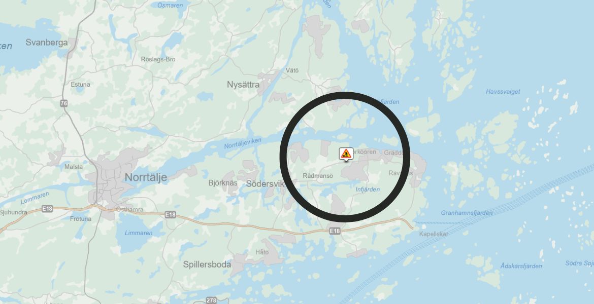 Karta över Norrtälje kommun