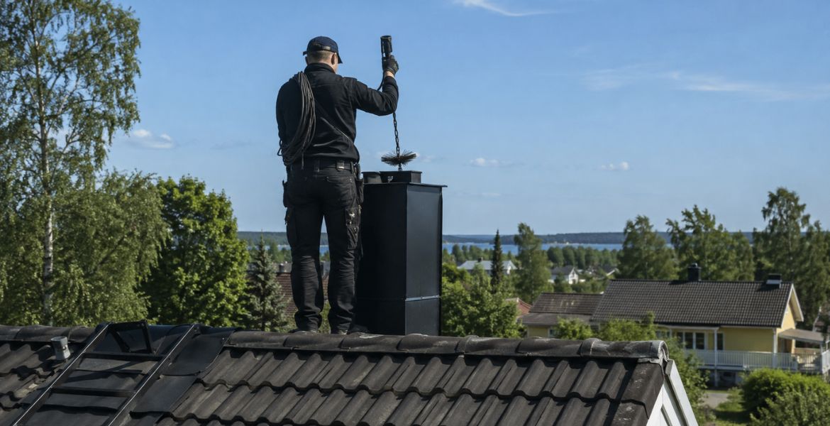 Sotare på ett tak i dagsljus.