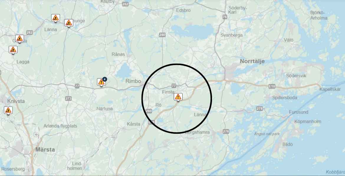 Karta över Norrtälje kommun